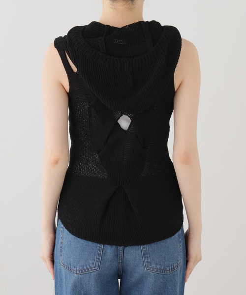 NACHE(ナチェ)の「【Geek Office / ギークオフィス】NACHE / ナチェ OUT IN KNITTED SLEEVELESS(ニット/セーター・レディース・チャコールグレー/ブラック・SMALL)」の12枚目の写真