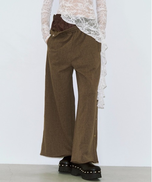 JOSE MOON（ジョゼムーン）の「LAYERED LIKE SWEAT PANTS/レイヤードライクスウェットパンツ（スウェットパンツ・レディース・ブラック/グレー/ブラウン・38/36）」の3枚目の写真