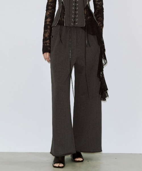 JOSE MOON（ジョゼムーン）の「LAYERED LIKE SWEAT PANTS/レイヤードライクスウェットパンツ（スウェットパンツ・レディース・ブラック/グレー/ブラウン・38/36）」の2枚目の写真