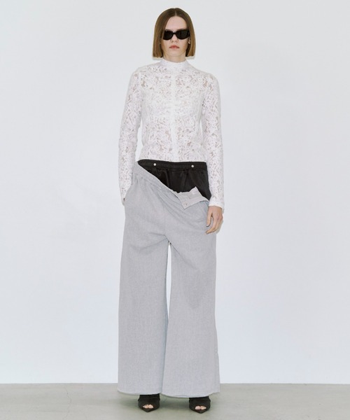 JOSE MOON（ジョゼムーン）の「LAYERED LIKE SWEAT PANTS/レイヤードライクスウェットパンツ（スウェットパンツ・レディース・ブラック/グレー/ブラウン・38/36）」の9枚目の写真