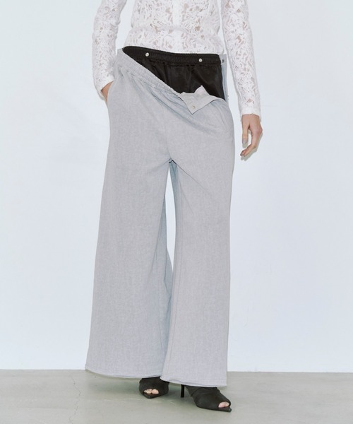 JOSE MOON（ジョゼムーン）の「LAYERED LIKE SWEAT PANTS/レイヤードライクスウェットパンツ（スウェットパンツ・レディース・ブラック/グレー/ブラウン・38/36）」の4枚目の写真