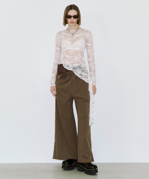 JOSE MOON（ジョゼムーン）の「LAYERED LIKE SWEAT PANTS/レイヤードライクスウェットパンツ（スウェットパンツ・レディース・ブラック/グレー/ブラウン・38/36）」の13枚目の写真