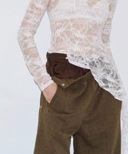 JOSE MOON（ジョゼムーン）の「LAYERED LIKE SWEAT PANTS/レイヤードライクスウェットパンツ（スウェットパンツ・レディース・ブラック/グレー/ブラウン・38/36）」の16枚目の写真