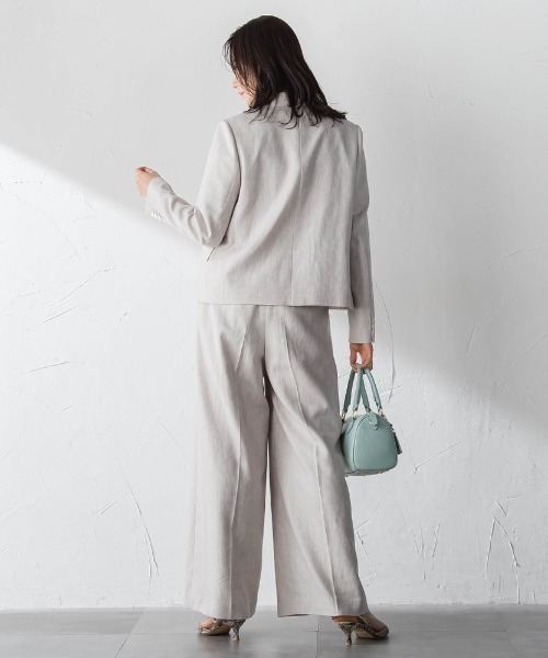 LAUTREAMONT（ロートレアモン）の「クラシックポリリネンヘリンボンジャケット≪手洗い≫（その他アウター・レディース・ベージュ・9号）」の7枚目の写真