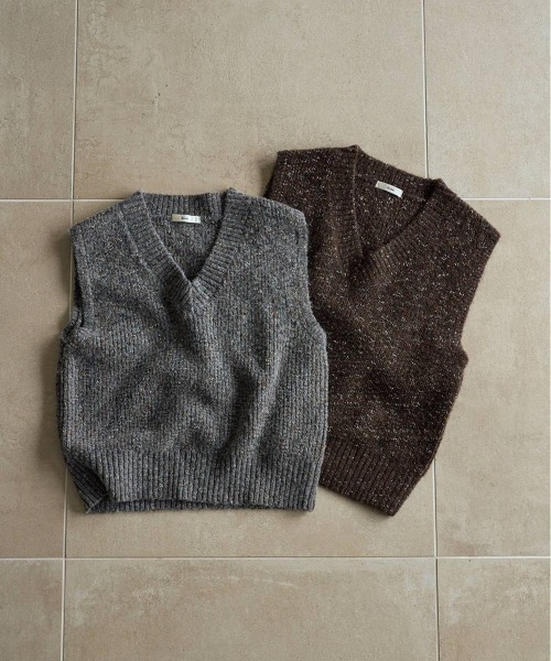 anuke(アンヌーク)の「anuke Nep Knit Vest ネップニットベスト/62620529(ベスト・レディース・グレー/ブラウン・ONE SIZE)」の8枚目の写真
