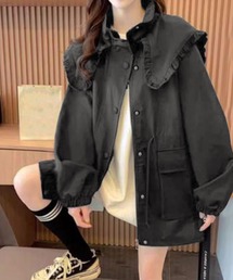 core core（コアコア）の「BIGフリル衿ミリタリースプリングコート（その他アウター）」