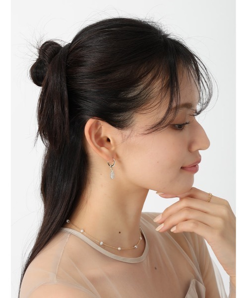 Edit Sheen（エディットシーン）の「パヴェドロップミニフープピアス（ピアス（両耳用）・レディース・ゴールド・FREE）」の2枚目の写真