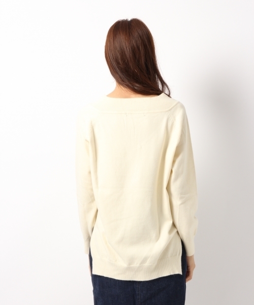 Heather(ヘザー)の「ハイゲージスリットVニット 712944(ニット/セーター・レディース・ベージュ/ネイビー/グレー/アイボリー/ピンク系その他/ライトピンク・FREE)」の7枚目の写真