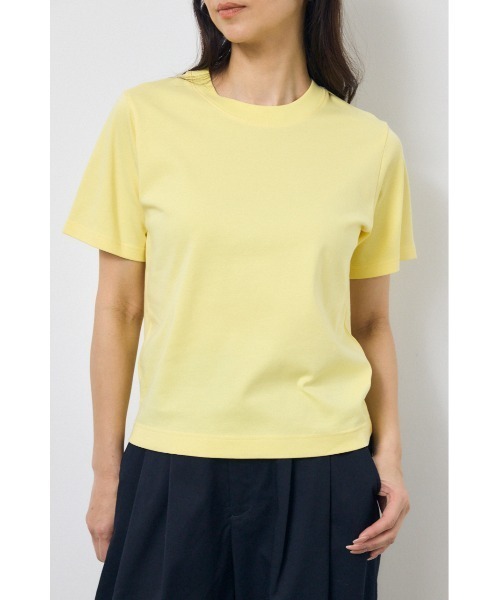 AZUL by moussy(アズールバイマウジー)の「プレミアムコットンベーシック半袖Tシャツ 夏服 秋服 春服(Tシャツ/カットソー・レディース・ブラウン/ブラック/オフホワイト/ライトイエロー・SMALL/MEDIUM)」の4枚目の写真