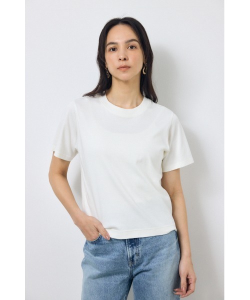 AZUL by moussy(アズールバイマウジー)の「プレミアムコットンベーシック半袖Tシャツ 夏服 秋服 春服(Tシャツ/カットソー・レディース・ブラウン/ブラック/オフホワイト/ライトイエロー・SMALL/MEDIUM)」の11枚目の写真