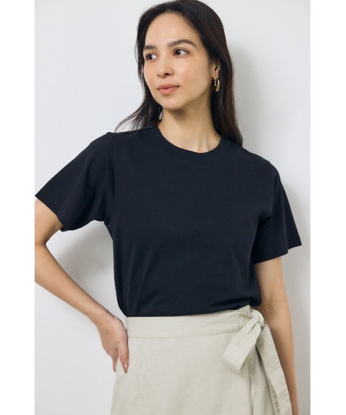 AZUL by moussy(アズールバイマウジー)の「プレミアムコットンベーシック半袖Tシャツ 夏服 秋服 春服(Tシャツ/カットソー・レディース・ブラウン/ブラック/オフホワイト/ライトイエロー・SMALL/MEDIUM)」の21枚目の写真