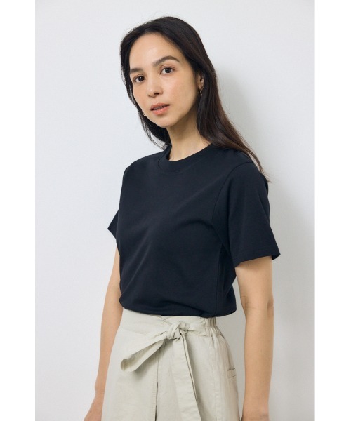 AZUL by moussy(アズールバイマウジー)の「プレミアムコットンベーシック半袖Tシャツ 夏服 秋服 春服(Tシャツ/カットソー・レディース・ブラウン/ブラック/オフホワイト/ライトイエロー・SMALL/MEDIUM)」の22枚目の写真
