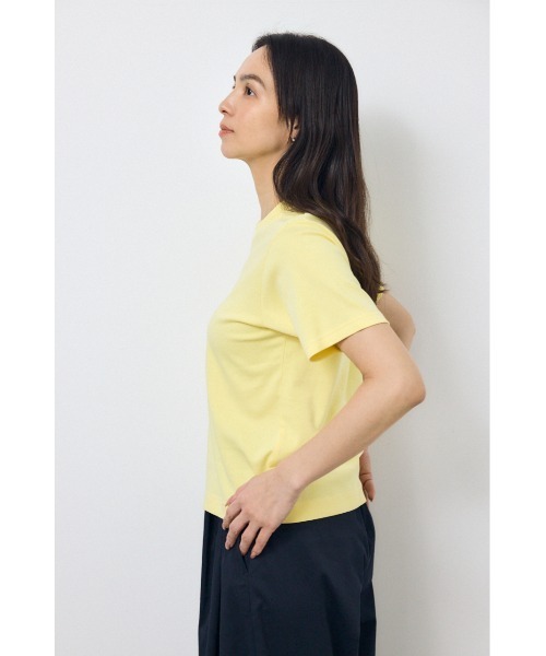 AZUL by moussy(アズールバイマウジー)の「プレミアムコットンベーシック半袖Tシャツ 夏服 秋服 春服(Tシャツ/カットソー・レディース・ブラウン/ブラック/オフホワイト/ライトイエロー・SMALL/MEDIUM)」の5枚目の写真