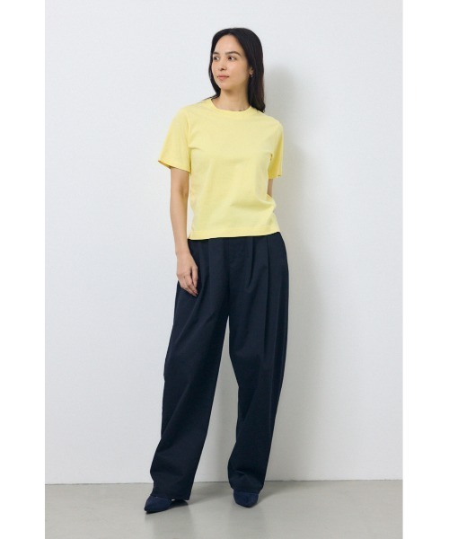 AZUL by moussy(アズールバイマウジー)の「プレミアムコットンベーシック半袖Tシャツ 夏服 秋服 春服(Tシャツ/カットソー・レディース・ブラウン/ブラック/オフホワイト/ライトイエロー・SMALL/MEDIUM)」の7枚目の写真