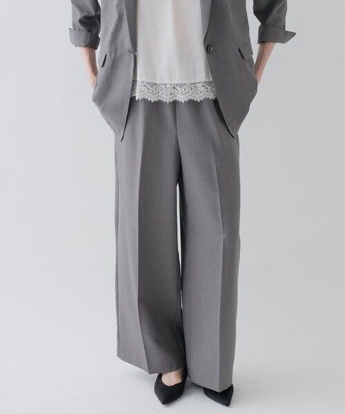 cloenc(クロエンス)の「【接触冷感/UVカット/マシンウォッシュ】イージーワイドパンツ(その他パンツ・レディース・ライトグレー/チャコールグレー/ピンク/ダークブラウン・03/02/01)」の8枚目の写真