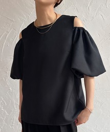 リネンライクオープンショルダーブラウス