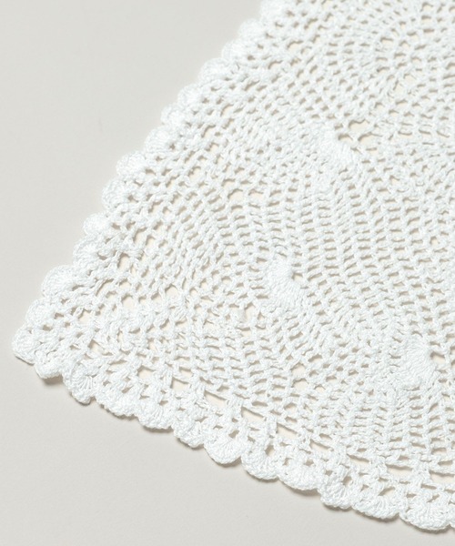 A part by（アパートバイ）の「クロシェトライアングルスカーフ（ストール/ショール・レディース・オフホワイト/ブラック・FREE）」の19枚目の写真