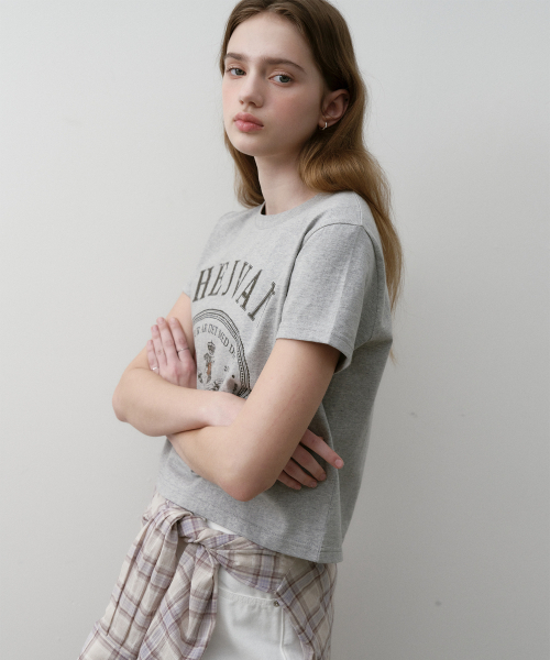OSTKAKA(オストカーカ)の「エッセンシャル ヘイバン クロップTシャツ メランジグレー(Tシャツ/カットソー・レディース・その他・FREE)」の3枚目の写真