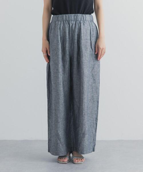 URBAN RESEARCH DOORS（アーバンリサーチドアーズ）の「ヘリンボーンリネンワイドギャザーパンツ（その他パンツ・レディース・グレー系その他・MEDIUM/SMALL）」の8枚目の写真