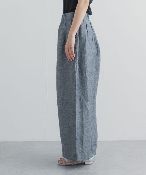 URBAN RESEARCH DOORS（アーバンリサーチドアーズ）の「ヘリンボーンリネンワイドギャザーパンツ（その他パンツ・レディース・グレー系その他・MEDIUM/SMALL）」の9枚目の写真