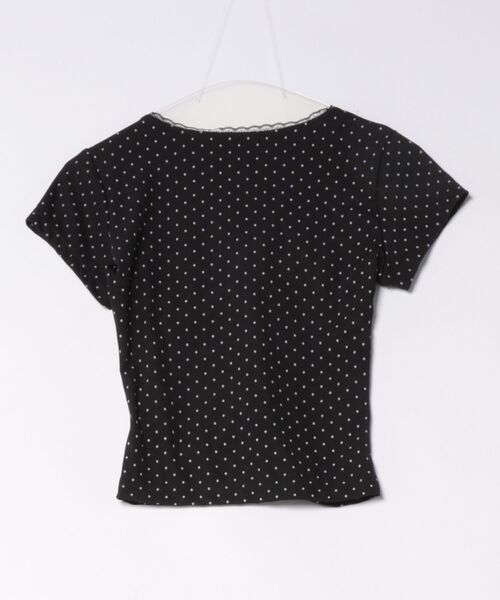Ritzy(リッツィー)の「ドット柄レースアップ Tシャツ(Tシャツ/カットソー・レディース・ブラック/ブラック系・M/L)」の3枚目の写真