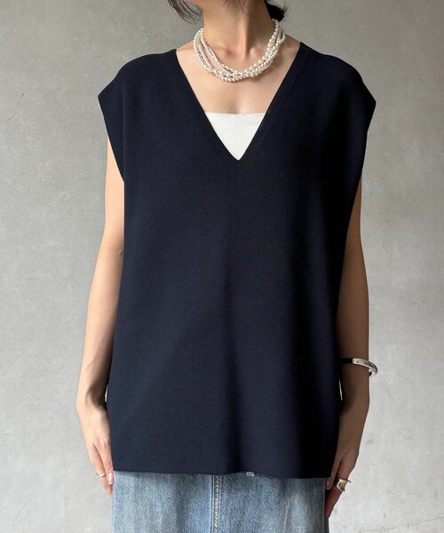 DouDou(ドゥドゥ)の「ガーターフレンチプルオーバー(Tシャツ/カットソー・レディース・ネイビー/チャコールグレー/グレイッシュベージュ・FREE)」の10枚目の写真