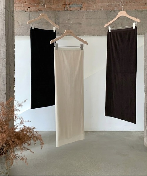 LAULEN(ローレン)の「micro pleated sheer skirt /マイクロプリーツ シアーロングスカート(スカート・レディース・アイボリー/ブラック/ブラウン・FREE)」の11枚目の写真