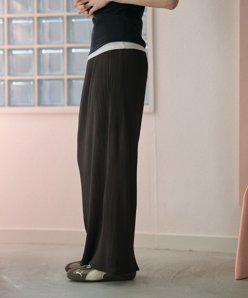 LAULEN(ローレン)の「micro pleated sheer skirt /マイクロプリーツ シアーロングスカート(スカート・レディース・アイボリー/ブラック/ブラウン・FREE)」の21枚目の写真