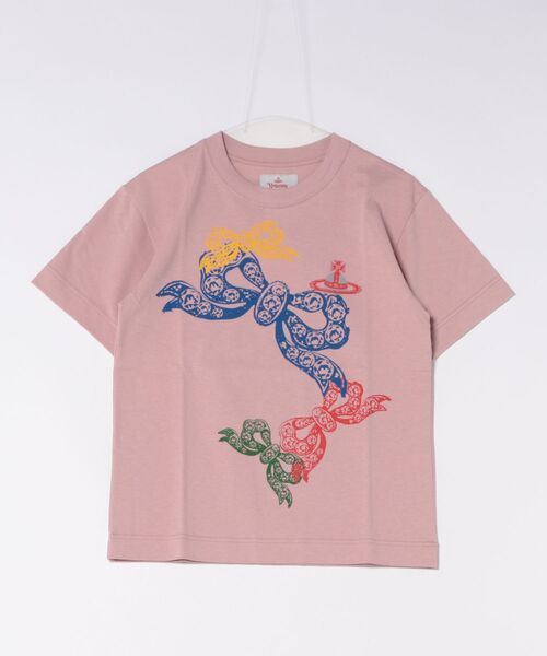 Vivienne Westwood（ヴィヴィアンウエストウッド）の「ｵｰｶﾞﾆｯｸBD天竺ｼﾞｭｴﾘｰﾎﾞｳﾌﾟﾘﾝﾄﾘﾗｯｸｽTｼｬﾂ（Tシャツ/カットソー・レディース・ホワイト/ピンク・38/40）」の2枚目の写真