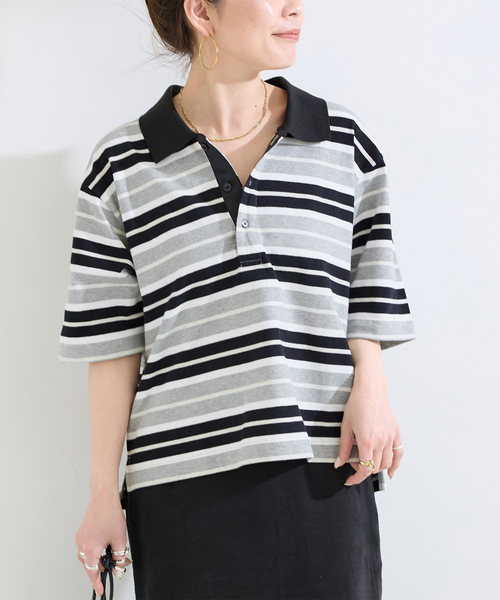 B.C STOCK（ベーセーストック）の「ウォッシャブル / ボーダーカノコT shirt（Tシャツ/カットソー・レディース・その他1/その他4/その他9・FREE）」の2枚目の写真