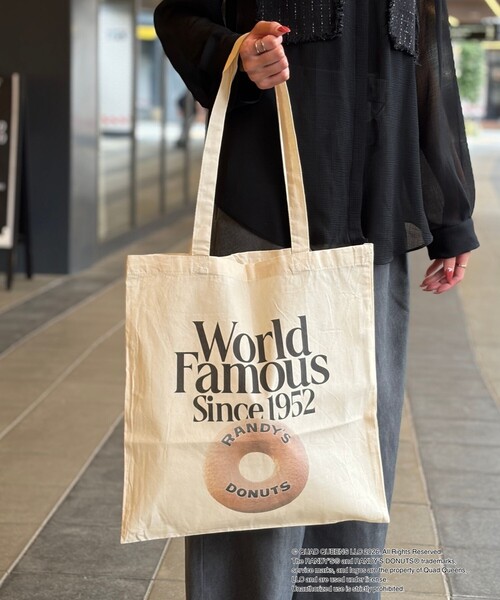 GOOD ROCK SPEED（グッドロックスピード）の「【GOOD ROCK SPEED/グッドロックスピード】Randy's Donuts BAG ランディーズ・ドーナツ トートバッグ（トートバッグ・レディース・ホワイト/アイボリー・フリー）」の8枚目の写真