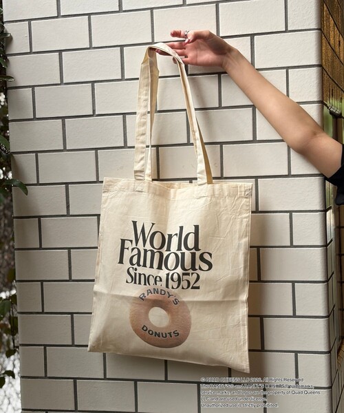 GOOD ROCK SPEED（グッドロックスピード）の「【GOOD ROCK SPEED/グッドロックスピード】Randy's Donuts BAG ランディーズ・ドーナツ トートバッグ（トートバッグ・レディース・ホワイト/アイボリー・フリー）」の5枚目の写真