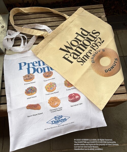 GOOD ROCK SPEED（グッドロックスピード）の「【GOOD ROCK SPEED/グッドロックスピード】Randy's Donuts BAG ランディーズ・ドーナツ トートバッグ（トートバッグ・レディース・ホワイト/アイボリー・フリー）」の3枚目の写真