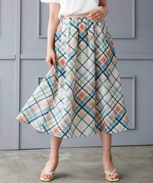 MICHEL KLEIN（ミッシェル・クラン）の「[オリジナルプリント]チェックフレアスカート（スカート）」