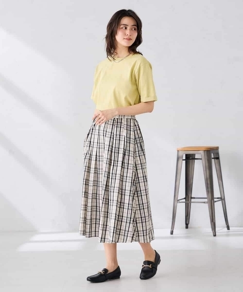 a.v.v(アーヴェヴェ)の「【接触冷感/UVカット/コットン100%/WEB限定】ロールアップハーフスリーブTシャツ(Tシャツ/カットソー・レディース・ミント/ネイビー/アイボリー/ブラック/ホワイト/クリーム/ブルー・36/38/40/42)」の14枚目の写真