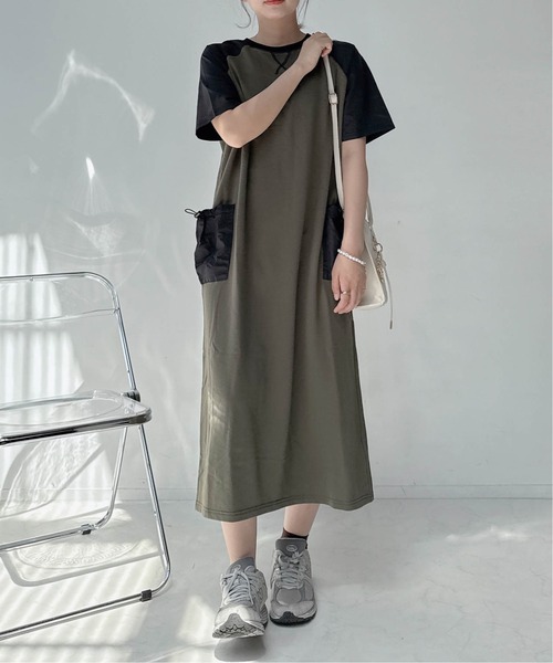 AS KNOW AS plus(アズノゥアズプラス)の「〇ゆったり楽ちん ラグランポケットドロスト付き Tシャツワンピース(ワンピース・レディース・カーキ/チャコールグレー/ブラック・FREE)」の18枚目の写真