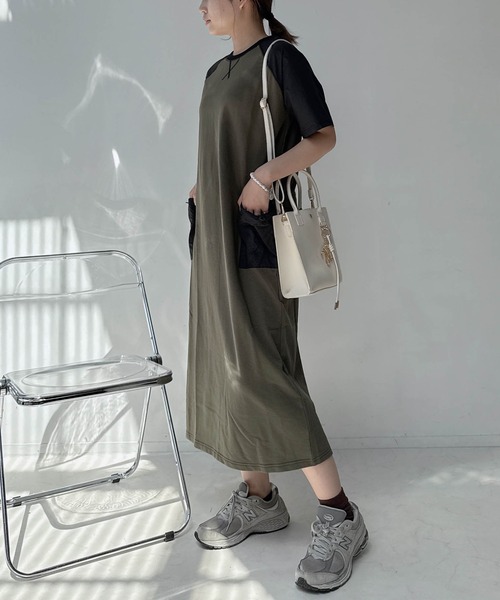 AS KNOW AS plus(アズノゥアズプラス)の「〇ゆったり楽ちん ラグランポケットドロスト付き Tシャツワンピース(ワンピース・レディース・カーキ/チャコールグレー/ブラック・FREE)」の15枚目の写真