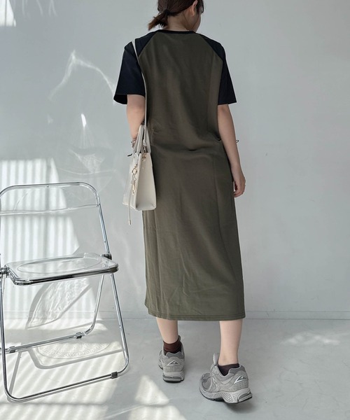 AS KNOW AS plus(アズノゥアズプラス)の「〇ゆったり楽ちん ラグランポケットドロスト付き Tシャツワンピース(ワンピース・レディース・カーキ/チャコールグレー/ブラック・FREE)」の14枚目の写真