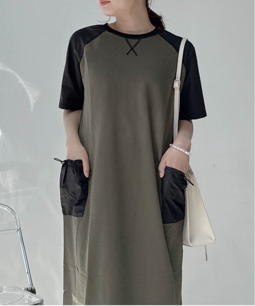 AS KNOW AS plus(アズノゥアズプラス)の「〇ゆったり楽ちん ラグランポケットドロスト付き Tシャツワンピース(ワンピース・レディース・カーキ/チャコールグレー/ブラック・FREE)」の13枚目の写真