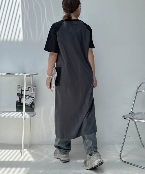 AS KNOW AS plus(アズノゥアズプラス)の「〇ゆったり楽ちん ラグランポケットドロスト付き Tシャツワンピース(ワンピース・レディース・カーキ/チャコールグレー/ブラック・FREE)」の5枚目の写真