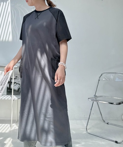 AS KNOW AS plus(アズノゥアズプラス)の「〇ゆったり楽ちん ラグランポケットドロスト付き Tシャツワンピース(ワンピース・レディース・カーキ/チャコールグレー/ブラック・FREE)」の20枚目の写真