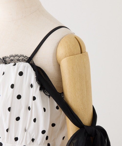 one after another NICE CLAUP（ワンアフターアナザーナイスクラップ）の「【SMサイズ展開あり】サイドカットロングワンピース（ワンピース・レディース・ブラック/ブルー系その他/ドット/チェック・SMALL/MEDIUM）」の13枚目の写真