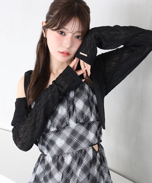 one after another NICE CLAUP（ワンアフターアナザーナイスクラップ）の「【SMサイズ展開あり】サイドカットロングワンピース（ワンピース・レディース・ブラック/ブルー系その他/ドット/チェック・SMALL/MEDIUM）」の8枚目の写真