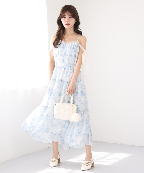 one after another NICE CLAUP（ワンアフターアナザーナイスクラップ）の「【SMサイズ展開あり】サイドカットロングワンピース（ワンピース・レディース・ブラック/ブルー系その他/ドット/チェック・SMALL/MEDIUM）」の21枚目の写真