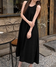 Aラインリラックスロングワンピース