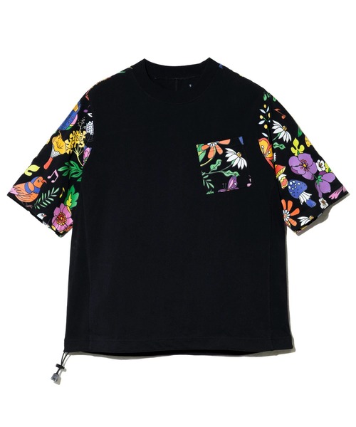 go slow caravan(ゴースローキャラバン)の「RAY綿 アクティブパターン切替ハッピーフラワー PKT TEE(Tシャツ/カットソー・メンズ・ブラック/ホワイト・MEDIUM/LARGE/X-LARGE)」の11枚目の写真