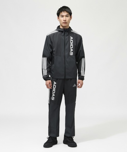 adidas（アディダス）の「【別注】アディダス adidas M HYBRID フーディジャケット 限定コラボ（ジャージ・メンズ・ダークブルー/グレー・M/L/3L/S/LL）」の4枚目の写真