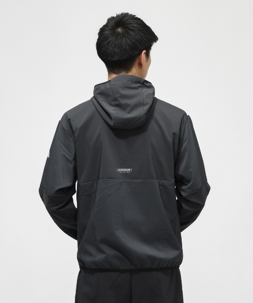 adidas（アディダス）の「【別注】アディダス adidas M HYBRID フーディジャケット 限定コラボ（ジャージ・メンズ・ダークブルー/グレー・M/L/3L/S/LL）」の3枚目の写真