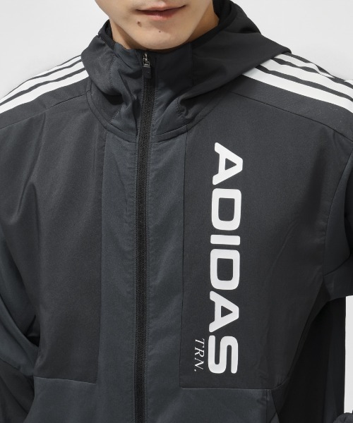 adidas（アディダス）の「【別注】アディダス adidas M HYBRID フーディジャケット 限定コラボ（ジャージ・メンズ・ダークブルー/グレー・M/L/3L/S/LL）」の5枚目の写真