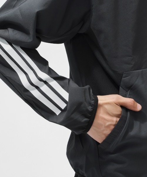 adidas（アディダス）の「【別注】アディダス adidas M HYBRID フーディジャケット 限定コラボ（ジャージ・メンズ・ダークブルー/グレー・M/L/3L/S/LL）」の9枚目の写真